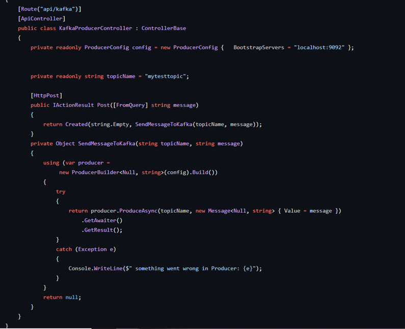 .Net core with Kafaka